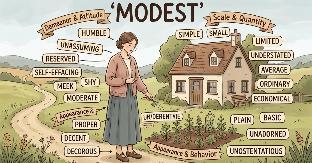 100 Simple Synonyms for “Modest” With Meanings 2026
