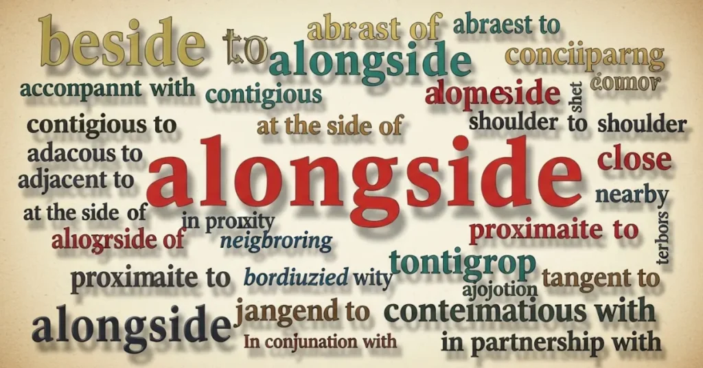 synonyms-for-alongside
